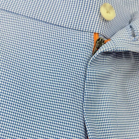 Peter Miller Blue White Micro Houndstooth Print Business Casual Golf Short - Picture 10 of 13